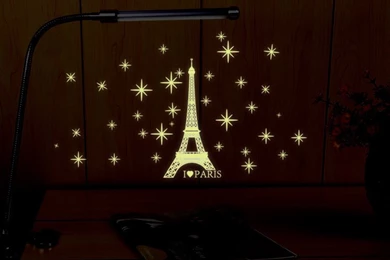 2PCS/SET Glow In The Dark Diy Pairs Tower Stars Wall Stickers ...