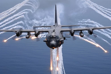 Ac 130 Spooky Spectre Flares Military Planes Wallpapers   (