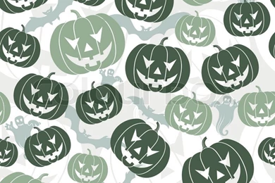 Halloween Seamless Backgrounds With Bats, Ghost & Pumpkin, Vector ...