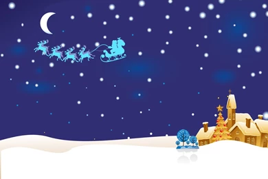 Wallpapers Village Cartoon Christmas Night Idyll 1600x1200 ...