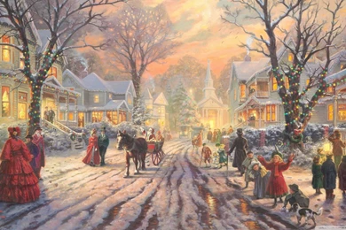 Christmas Night On The Street Wallpapers » WallDevil   Best Free HD ...