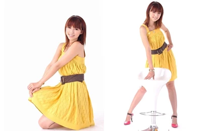 Wallpapers Short Skirt Snow Sun Chinese Girl In Yellow A With ...