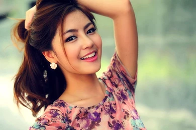 Floral Dress Graceful Beauty Photo HD Wallpapers 6 － Chinese Girls ...