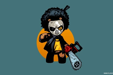 Gangster Teddy Bear Chainsaw Mask Afro HD Wallpapers For 2560x1440 ...