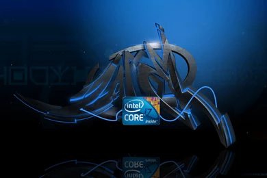 Download Wallpapers 3840x2160 Processor, Logo, Blue, Black, Lines ...