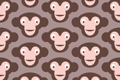 Lavmi Wallpapers Little Monkey Pink Brown