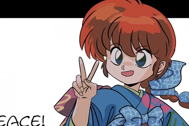 Download Wallpapers 3840x2160 Saotome Ranma, Girl, Kimono, Gesture ...