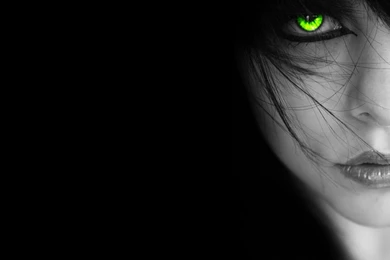 Wallpapers Girl Digital Art Green Eye 1920x1080