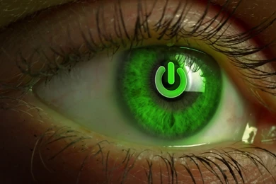 Green Eyes Power Button Wallpapers   (