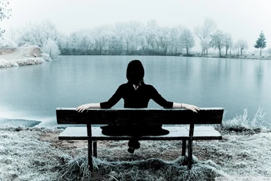 Woman Sitting Alone On A Bench HD Desktop Wallpapers : High ...