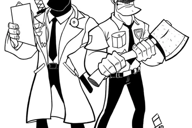 Axe Cop And Dr. McNinja Inks By Juniorbethyname On DeviantArt