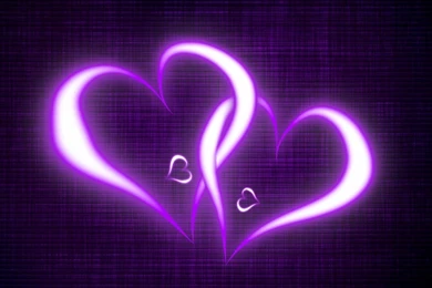 Cute Purple Love Hearts For Two