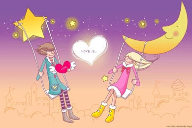 12 Absolute Love Couple Cartoon Wallpapers