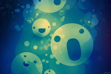 Download 1600x900 Floating Smileys Wallpapers