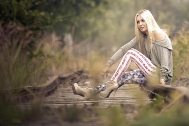 Beautiful Girl Blonde Railroad