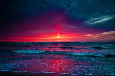 Purple Sea Sunset Wallpapers