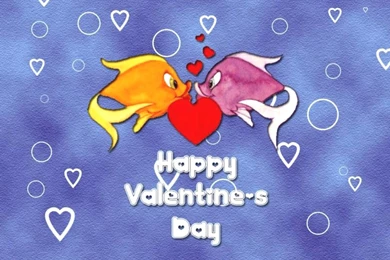 Fish Celebrating The Happy Valentines Day Wallpapers