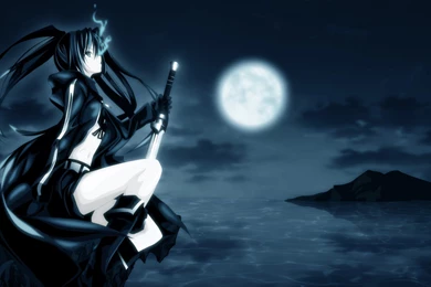 Download Wallpapers 2048x1152 Black Rock Shooter, Girl, Brunette ...