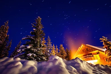 Lighted, Winter, Cabin, Desktop Wallpapers, Cool, Home Images ...