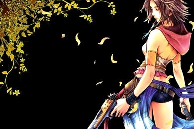 Final Fantasy X 2 Yuna Flower Petals Guns Wallpapers   (
