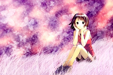 Cute Girl On Grass Wallpapers