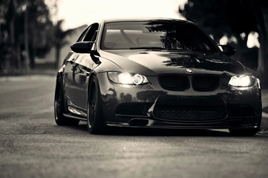 Bmw Black Front View Mystery Wallpapers