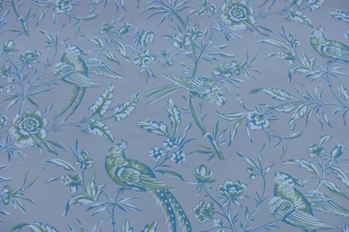 SCALAMANDRE AVIARY BIRD WALLPAPER BLUE GREY SINGLE Roll   $40.00 ...