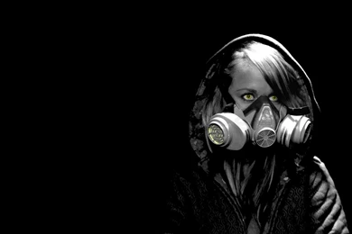 BLACK END WHITE   Pollution Girl Mask Wallpapers