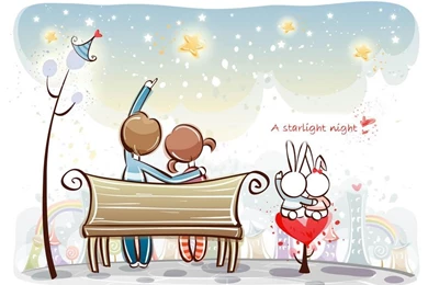 cute cartoon love couple