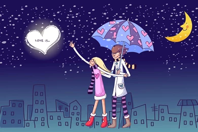 Cute Cartoon Love Couple