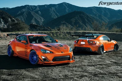 Not 1 But 2 Hot Lava Rocket Bunny Widebody Scion FRS Photoshoot ...