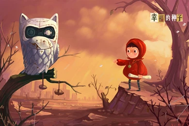 Seeds Of Happiness" Little Red Riding Hood Hand painted Wallpapers ...
