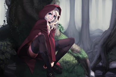 Trees Little Red Riding Hood Artwork Wallpapers