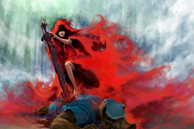 Rain Little Red Riding Hood Fantasy Art Artwork Swords Wolves ...