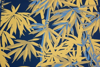 Vintage Retro TAHITI Mustard Yellow Bamboo Hand By Sarasotalife