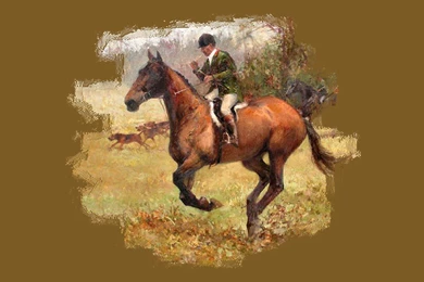Horses: Cheshire Hunter Horse Equine Fox Hunt Painting Gallop ...