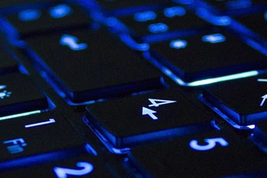 Blue Neon Illuminated Computer Keyboard iPhone 6 Wallpapers ...