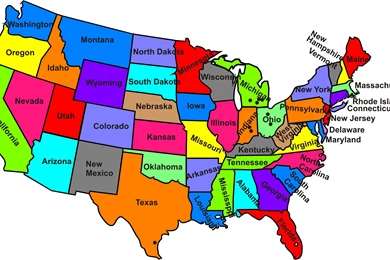 States Map Of USA 3131x1872px