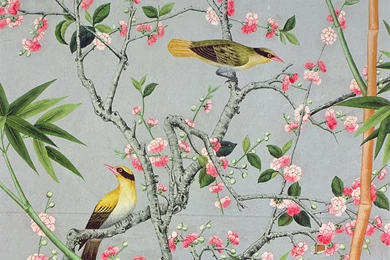 Detail Of The 18th Century Wallpapers In The Drawing Room ...