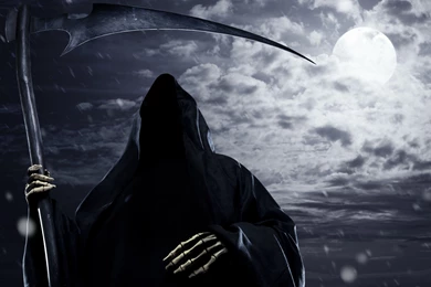 Download Wallpapers 3840x2160 Faceless, Death, Scythe, Rain, Sky ...