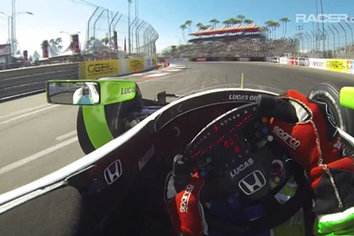 RACER: Simon Pagenaud IndyCar Long Beach Visor Cam 2014 YouTube