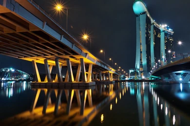 Marina Bay Sands Night Lights Wallpapers