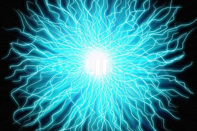 Electric Flash Of Lightning On A Colored Backgrounds