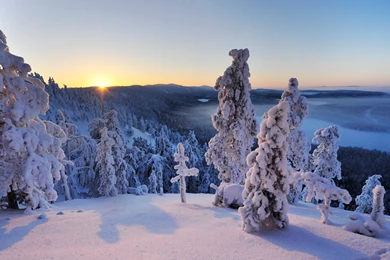 Finland Snowy Hills Sunset 4K Ultra HD Desktop Wallpapers   New ...