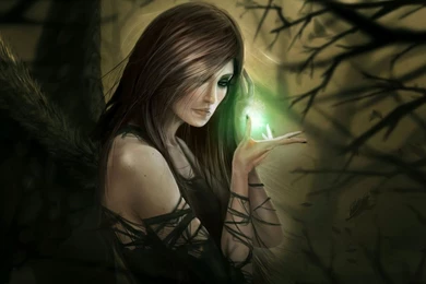 Wallpapers fantasy dark background windows girl forest array ...