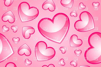 Seamless Pink Backgrounds With Glossy Hearts, 17383, Backgrounds ...