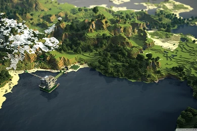 Minecraft Landscape HD Desktop Wallpapers : Widescreen : High ...