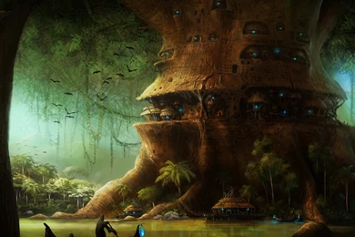 Mystical Elven Village Wallpapers