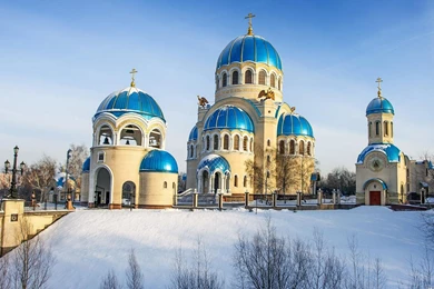 Gorgeous Orthodox Church In Winter   (