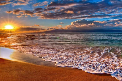 Beach Nice Hd With Sunset Wallpapers